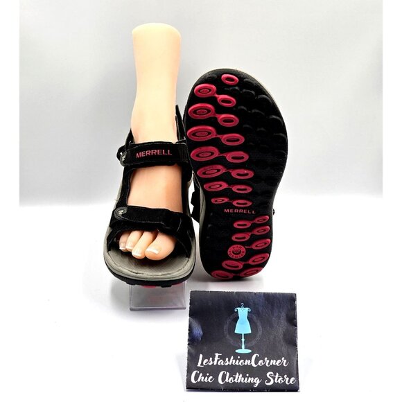 Merrell Women's Black Red Convertible Hiking Sport Sandals Sz 10 2838 - Picture 3 of 15